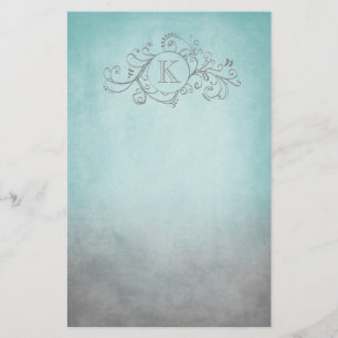 Rustische Blauwgroen en grijze Bohemische Vlaander Briefpapier