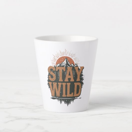 Rustische 'Blijf Wild' Wandelgraphic Latte Mok (Voorkant)