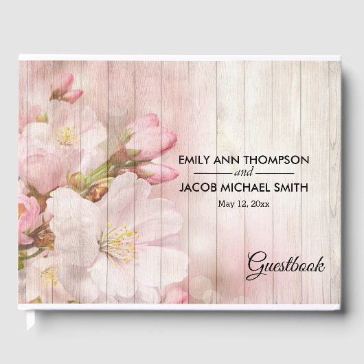 Rustische bloemen | Kerry Blossom Wedding Gastenboek (Voorkant)