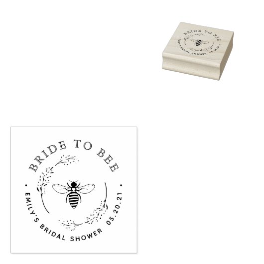 Rustische bloemenkrans Bruid-tot-bee Bruidsfeest Rubberstempel (Gestempeld)