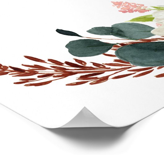 RUSTISCHE BLOOM-WATERVERF STROMEN WELKOM POSTER (Hoek)