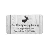 Rustische boerderij - Gray Deer & White Wood Plank Etiket (Voorkant)