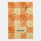 Rustische boerderij oranje gingham, monotherapie theedoek (Verticaal)