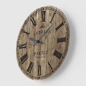 Rustische boerenfamilie naam houtopplantingen land grote klok (Hoek)