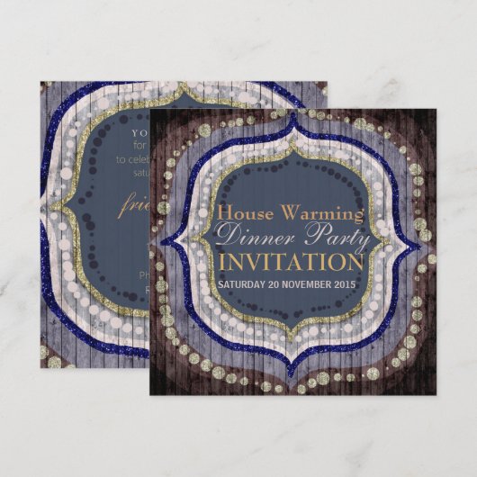 Rustische Bohemen New Home Dinner Party Uitnodigin Kaart (Voorkant / Achterkant)