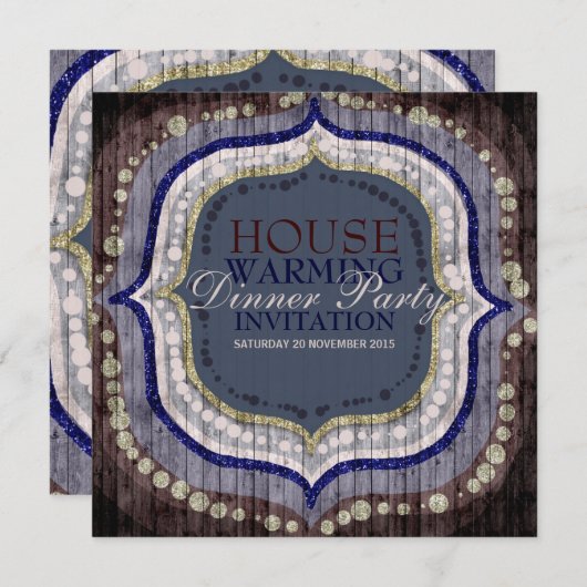 Rustische Bohemen New Home Dinner Party Uitnodigin Kaart (Voorkant / Achterkant)