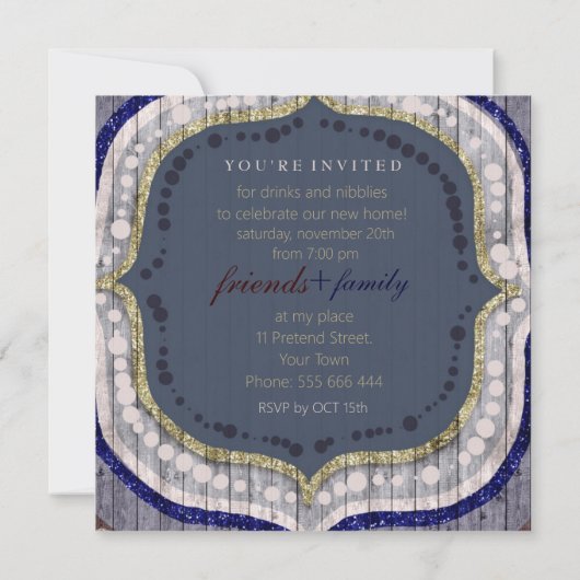 Rustische Bohemen New Home Dinner Party Uitnodigin Kaart (Achterkant)