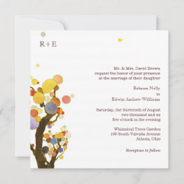 Rustische bomen Modern Rural Wedding Kaart