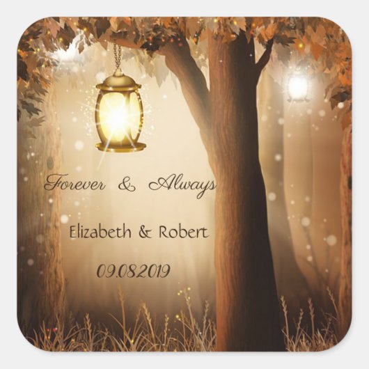  Rustische Bondbruiloft Vierkante Sticker (Voorkant)