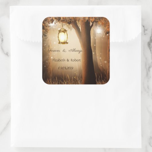  Rustische Bondbruiloft Vierkante Sticker (Tas)