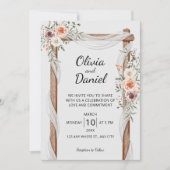 Rustische Boog Waterverf Bloemen | Boho Bruiloft   Kaart (Voorkant)