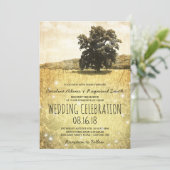 Rustische boom in betoverend moedwillig beemdwedde kaart (Staand voorkant)