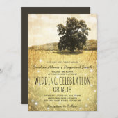 Rustische boom in betoverend moedwillig beemdwedde kaart (Voorkant / Achterkant)