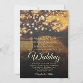 Rustische boom met strings van het hoogtepunt van kaart