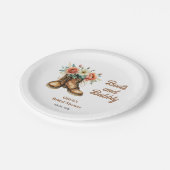 Rustische Boots en bubble Western Vrijgezellenfees Papieren Bordje (Gekanteld)