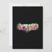 Rustische botanische tuin Boho Black Floral Weddin Save The Date (Achterkant)
