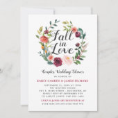 Rustische Bourgogne Herfst in Love Floral Couples Kaart (Voorkant)