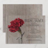 Rustische bridal van de anjer kaart (Voorkant / Achterkant)