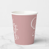Rustische bruiloft: de heer & mevrouw Dusty Pink g Papieren Bekers (Links)