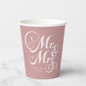 Rustische bruiloft: de heer & mevrouw Dusty Pink g Papieren Bekers (Voorkant)