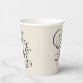 Rustische bruiloft de heer & mevrouw Ivory geperso Papieren Bekers (Rechts)