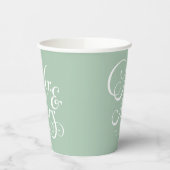 Rustische bruiloft: de heer & mevrouw Sage Green g Papieren Bekers (Links)