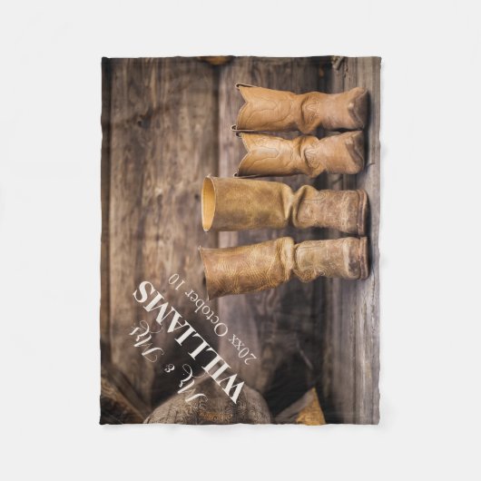 Rustische bruiloft fleece deken (Voorkant)