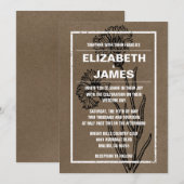 Rustische  bruine bruiloft kaart (Voorkant / Achterkant)