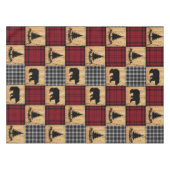 Rustische buffelcontrole Beren Bomen Rood Rood Zwa Tafelkleed (Voorkant (Horizontaal))