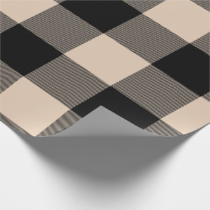 Rustische buffelstaafbeige Black Cadeaupapier