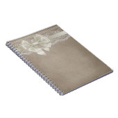 Rustische Burlap & Lace Notitieboek (Rechterzijde)