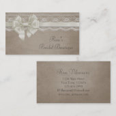 Rustische  Burlap & Lace Visitekaartje (Voorkant / Achterkant)