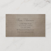 Rustische  Burlap & Lace Visitekaartje (Achterkant)