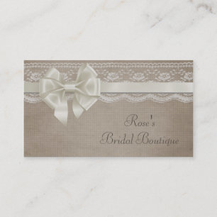 Rustische  Burlap & Lace Visitekaartje