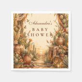 Rustische Cactus Boho Baby Shower Servet (Voorkant)