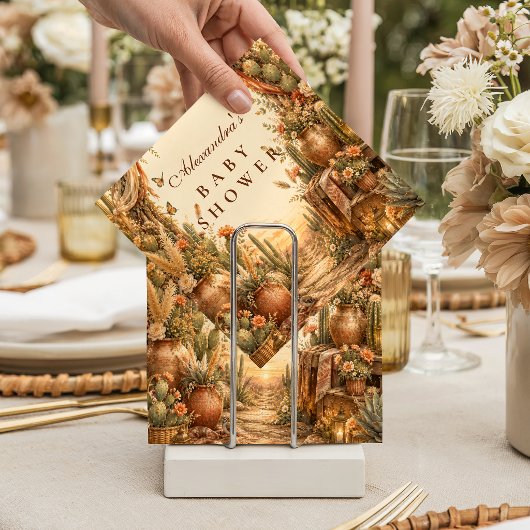 Rustische Cactus Boho Baby Shower Servet