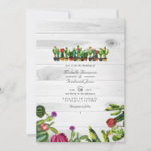 Rustische cactus Succulents QR Code RSVP Weddensch Kaart (Voorkant)