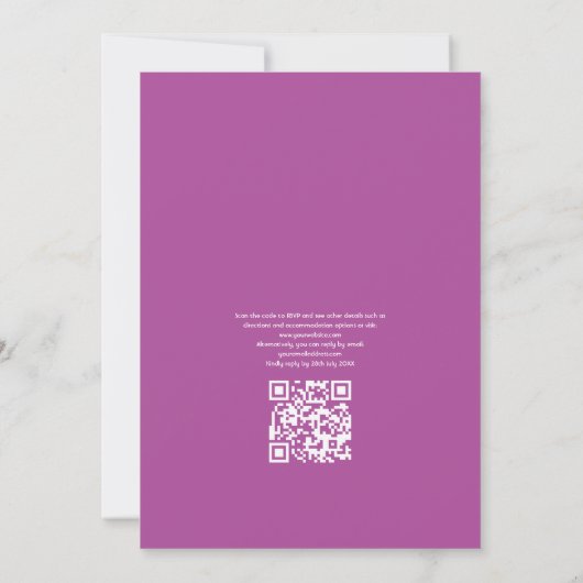 Rustische cactus Succulents QR Code RSVP Weddensch Kaart (Achterkant)