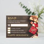 Rustische cadeaudoos, kerstfeest RSVP (Staand voorkant)