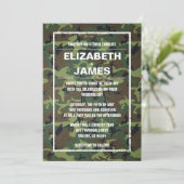 Rustische  Camo Wedding Invitations Kaart (Staand voorkant)