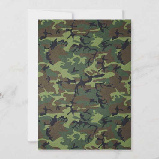 Rustische  Camo Wedding Invitations Kaart (Achterkant)