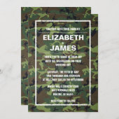 Rustische  Camo Wedding Invitations Kaart (Voorkant / Achterkant)