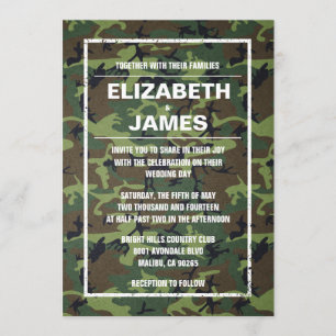 Rustische  Camo Wedding Invitations Kaart