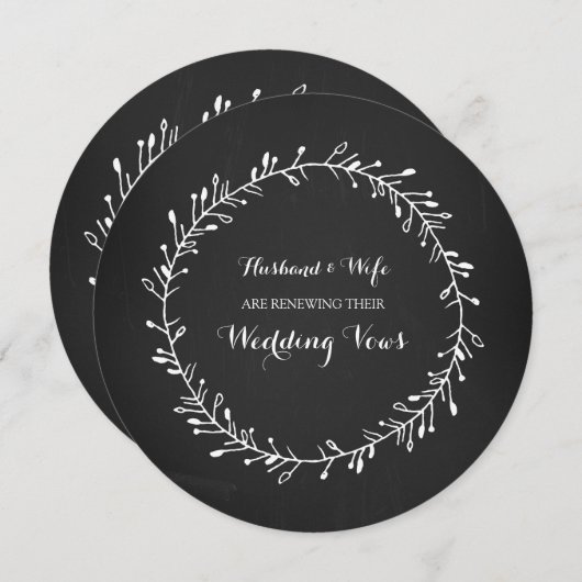 Rustische  Chalkboard — Uitnodiging tot vernieuwin (Voorkant / Achterkant)