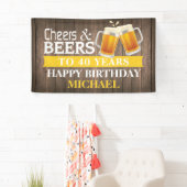 Rustische Cheers and Beers Happy 40th Birthday Yel Spandoek (Insitu)