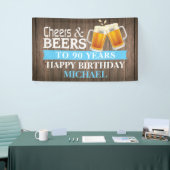 Rustische Cheers and Beers Happy 90th Birthday Blu Spandoek (Beurs)
