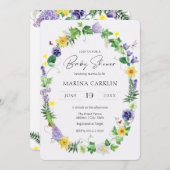 Rustische Daffodils, wilde bloemen en gedicht Baby Kaart (Voorkant / Achterkant)