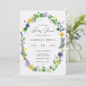 Rustische Daffodils, wilde bloemen en gedicht Baby Kaart (Staand voorkant)