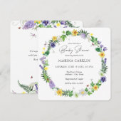 Rustische Daffodils, wilde bloemen en gedicht Baby Kaart (Voorkant / Achterkant)