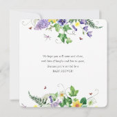 Rustische Daffodils, wilde bloemen en gedicht Baby Kaart (Achterkant)